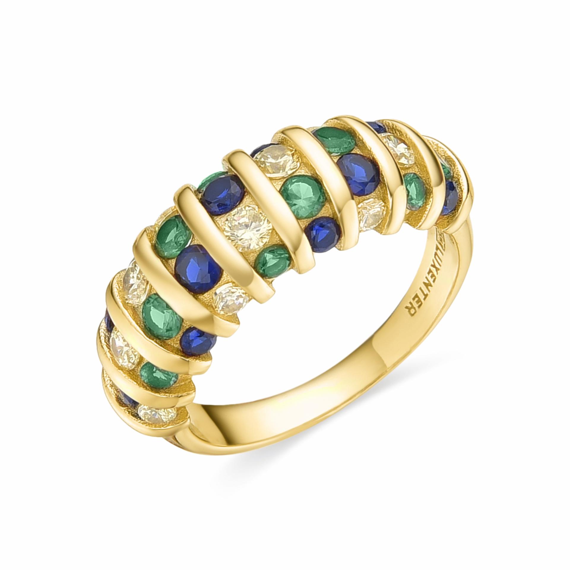 Anillo plata Ryla Luxenter circonitas colores dorado