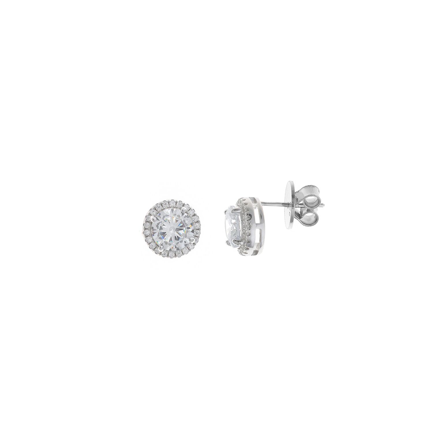 Pendientes plata Salvatore circonitas blancas