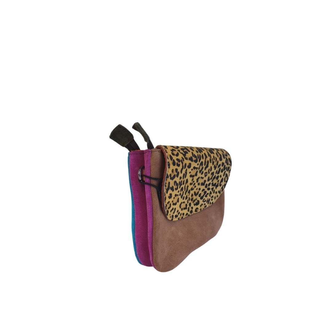 Bandolera Soruka piel reciclada mod. Leo reversible azul - Imagen 4