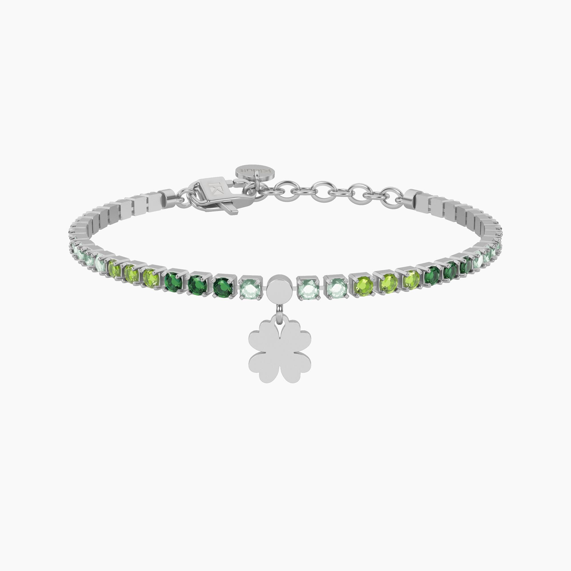 Pulsera de acero Kidult trébol cuatro hojas