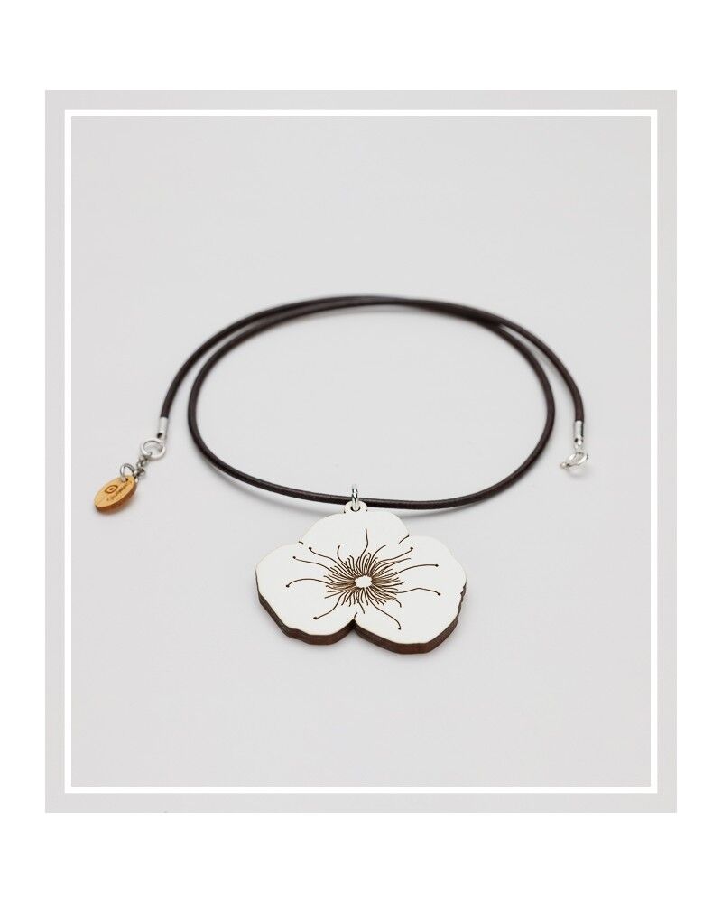 Colgante Silvereira Amapola blanca grande