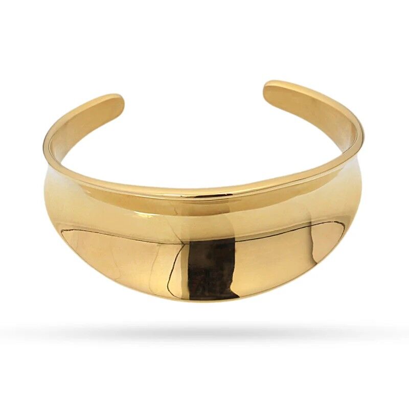 Pulsera acero Anartxy rígida Waves Deep dorada