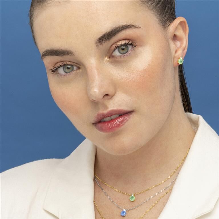 Pendientes plata Luxenter Akma verdes - Imagen 2