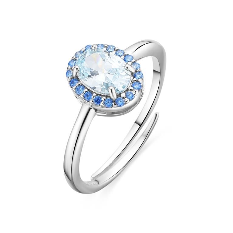 Anillo plata Luxenter Unxo aguamarina