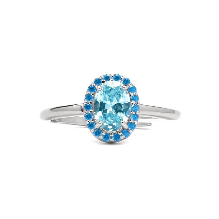 Anillo plata Luxenter Unxo aguamarina - Imagen 2