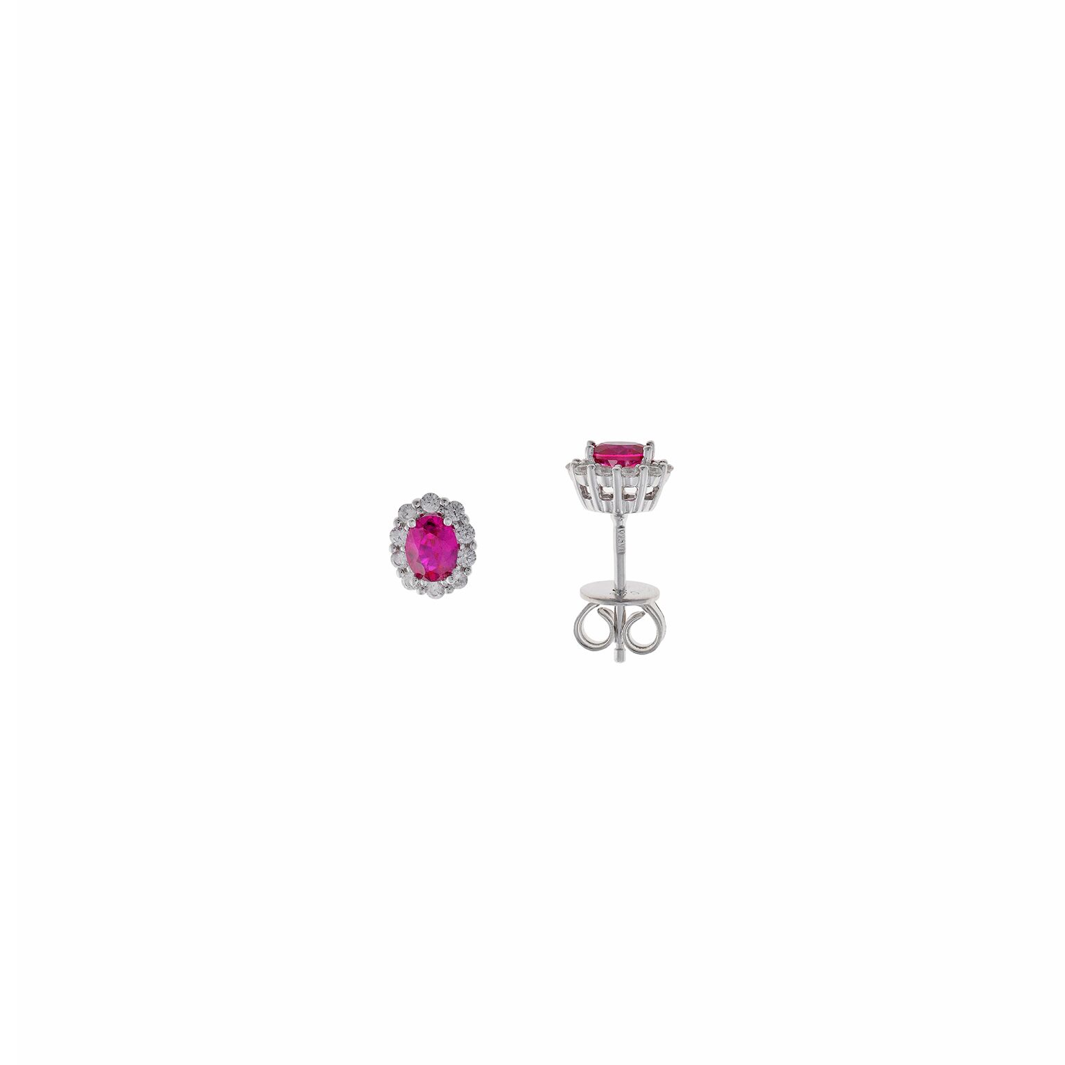 Pendientes plata Salvatore circonita rubí