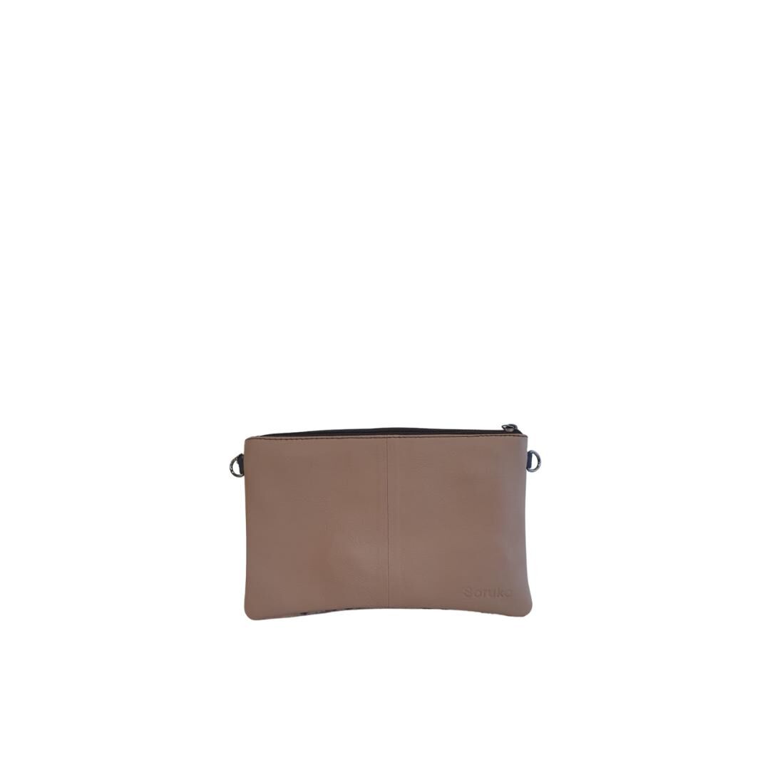 Bolso mano / Bandolera Soruka piel reciclada mod. Nikki print animal naranja - Imagen 3