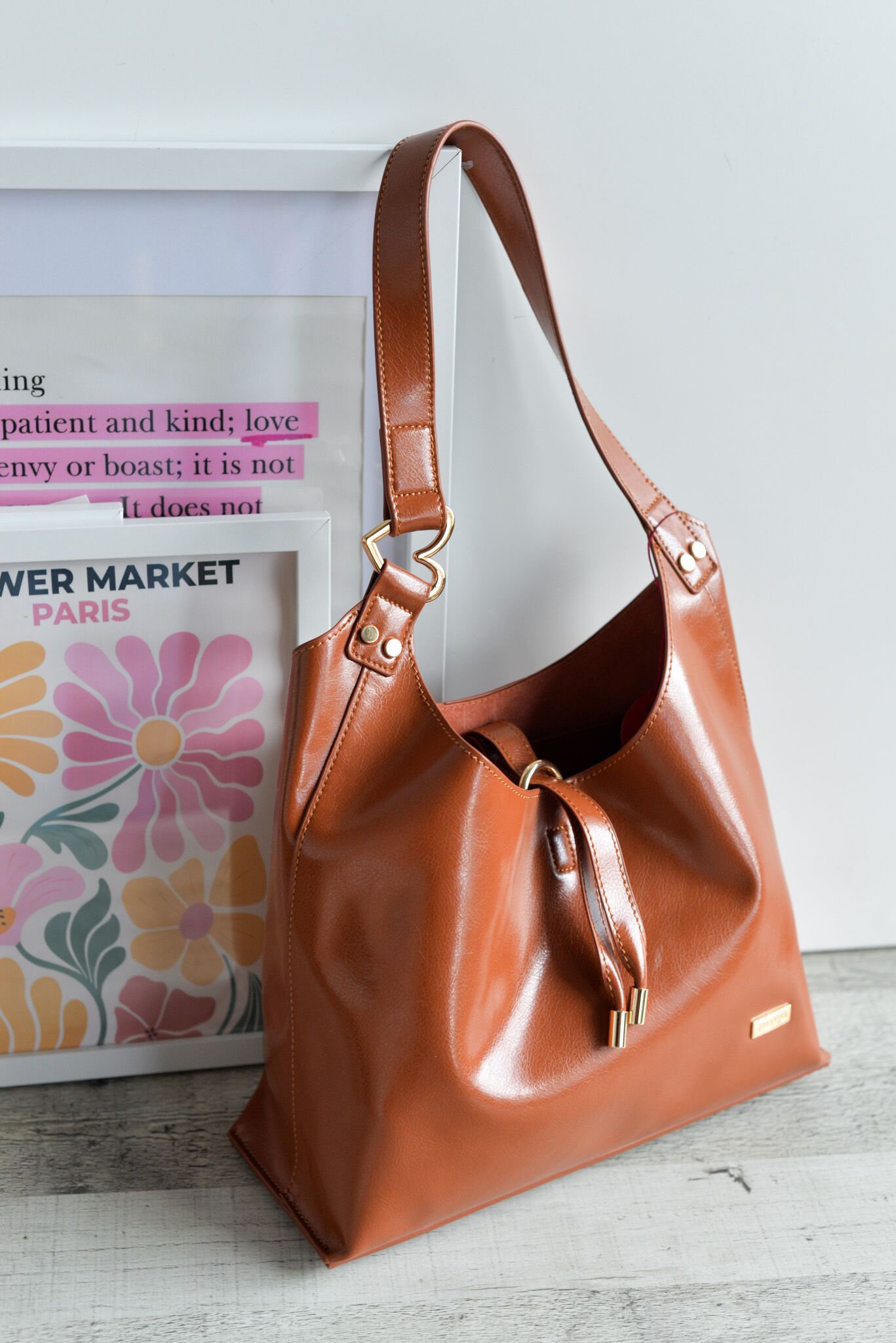 Bolso hobo Noco efecto piel camel