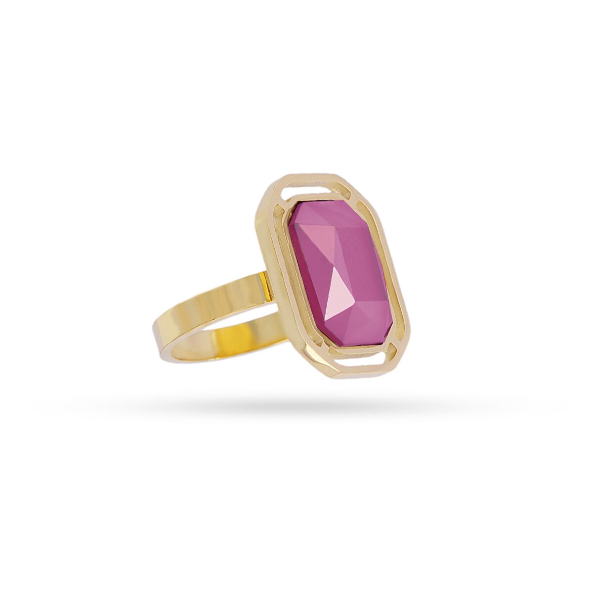 Anillo acero Anartxy Pixels Flarelle rosa