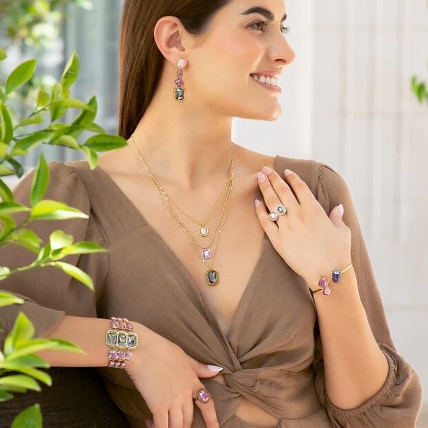 Anillo acero Anartxy Pixels Flarelle rosa - Imagen 3