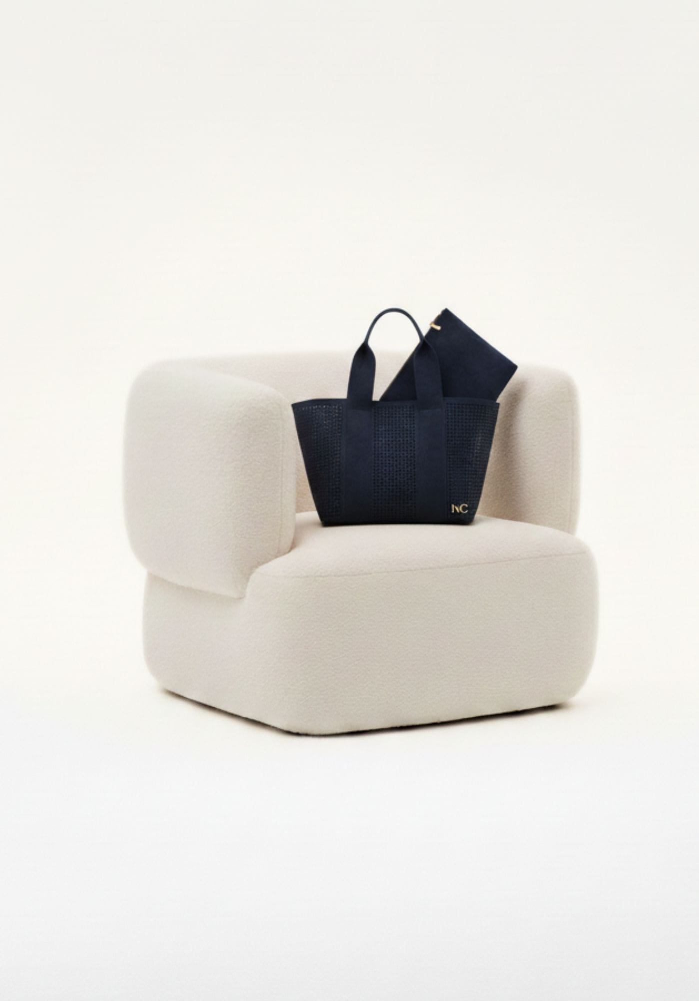 Bolso shopper Noco calado azul marino