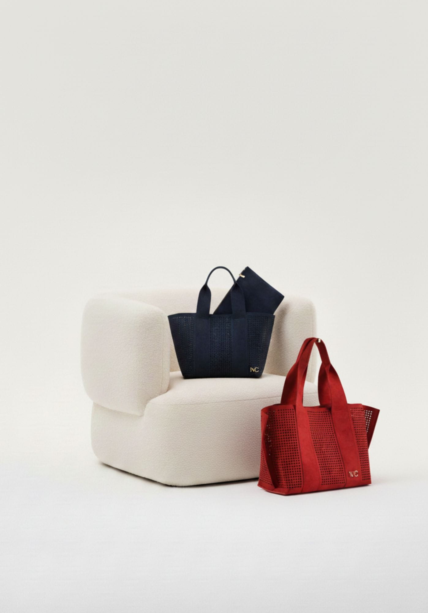 Bolso shopper Noco calado azul marino - Imagen 2